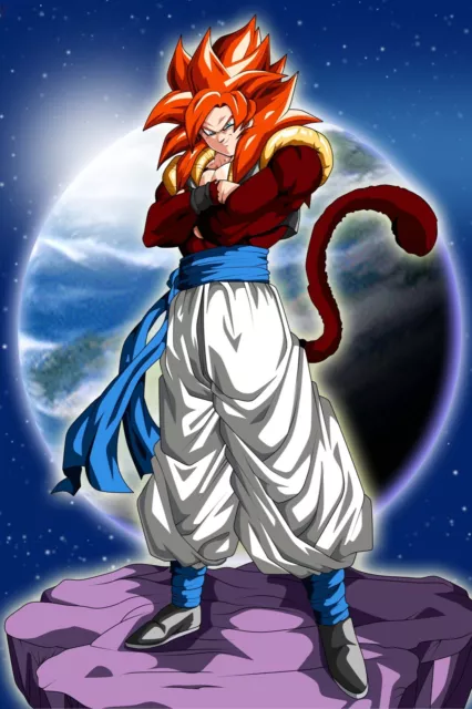 Dragon Ball GT Poster Goku SSJ4 with Earth Background 12in x18in