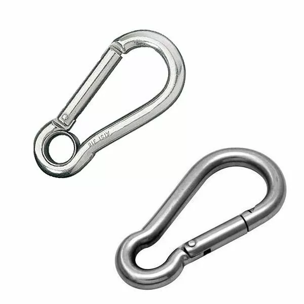 Carabiner Hooks Stainless Steel With Eye or Without (Various Sizes)