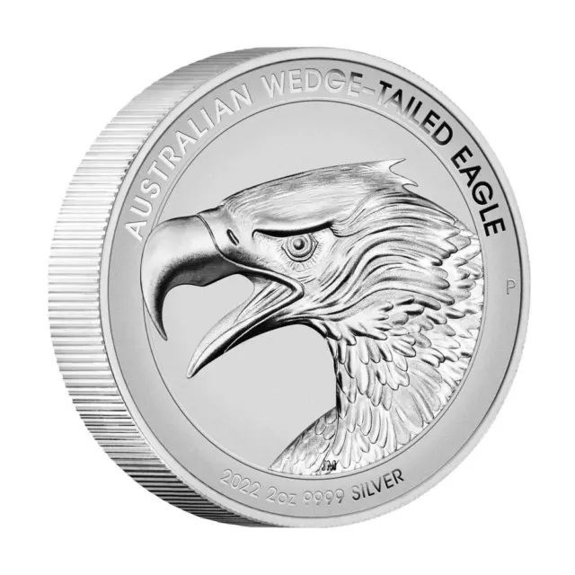 2022 Australia 2 oz Silver Wedge-Tailed Eagle - Piedfort Enhanced Reverse Pro...