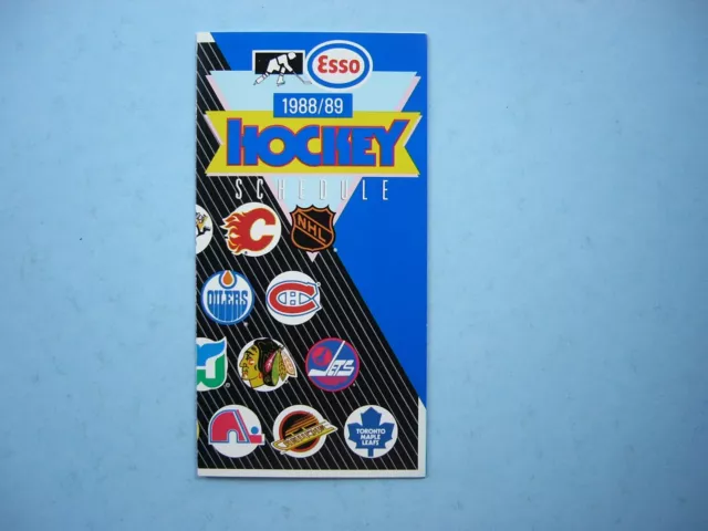 1988/89 Imperial Oil Esso Nhl Hockey Broadcasts Schedule