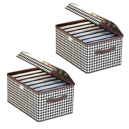 Jeans Organizer for Closet 6 Grids Wardrobe Clothes Drawer Organizer for Clot...