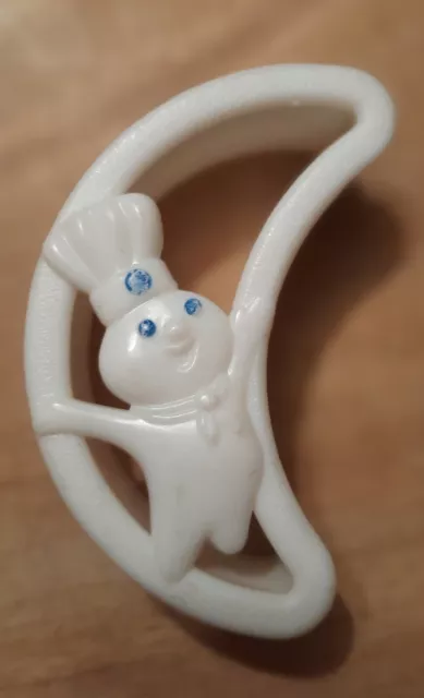 Vintage Pillsbury Crescent Moon Cookie Cutter Dough Boy White Plastic