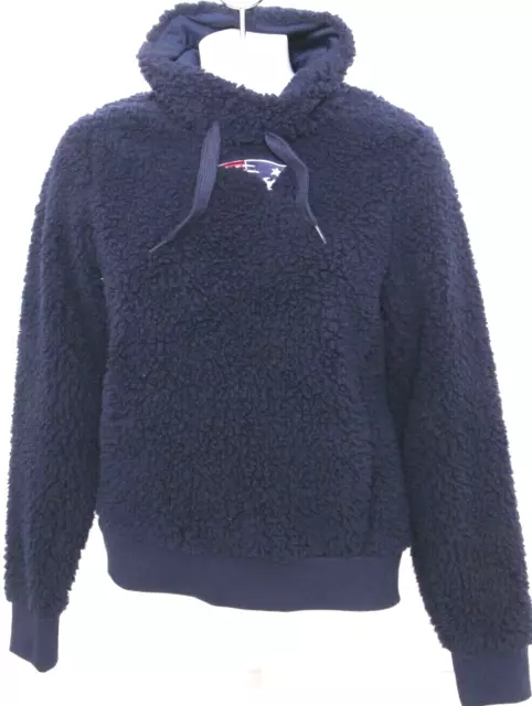 NEW New England Patriots Antigua shearling Fuzzy Funnel Neck Sweatshirt Womens M