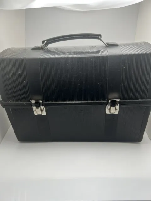 Vintage Aladdin Lunch Box Pail Black Plastic Men’s Work Job School - No Thermos!