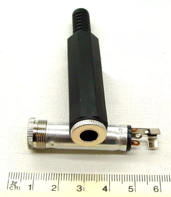 6.35mm 0.6cm Jack Estéreo Audio Línea Enchufe Con Soldar Terminales, Paquete 5