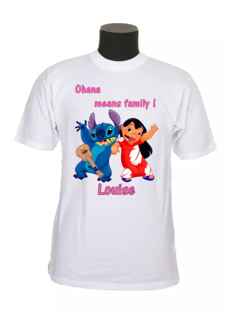 Tee-shirt adulte lilo et stitch du S au 2XL personnalisable avec prénom réf 33