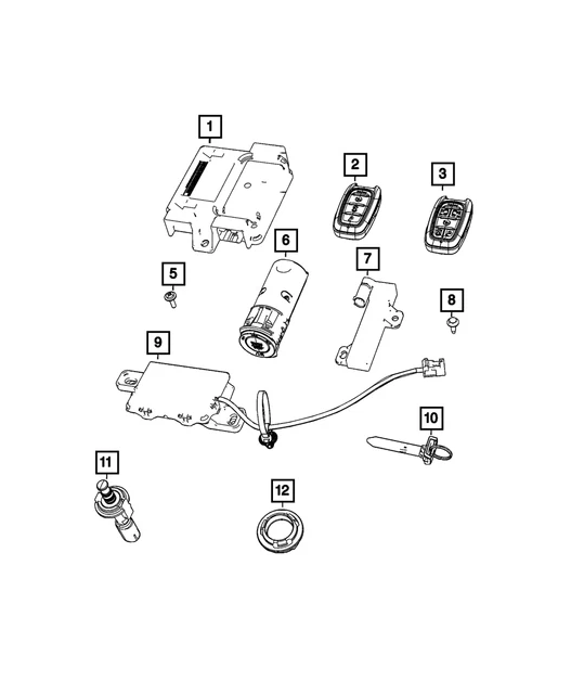 Genuine Mopar Integrated Key Fob Transmitter 68217827AC