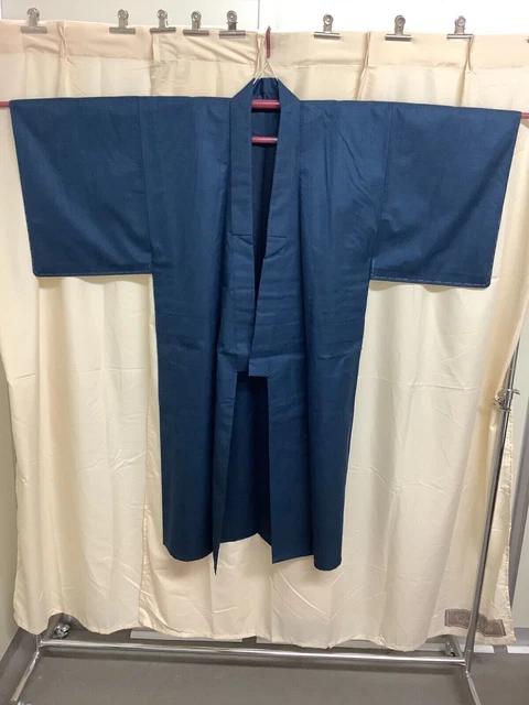 Kimono vintage giapponese Haori set SETA blu navy Altezza 33,07 o 50,78...