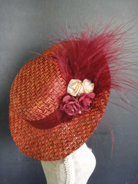 Chapeau bordeaux de POUPEE ancienne moderne - poupée tour