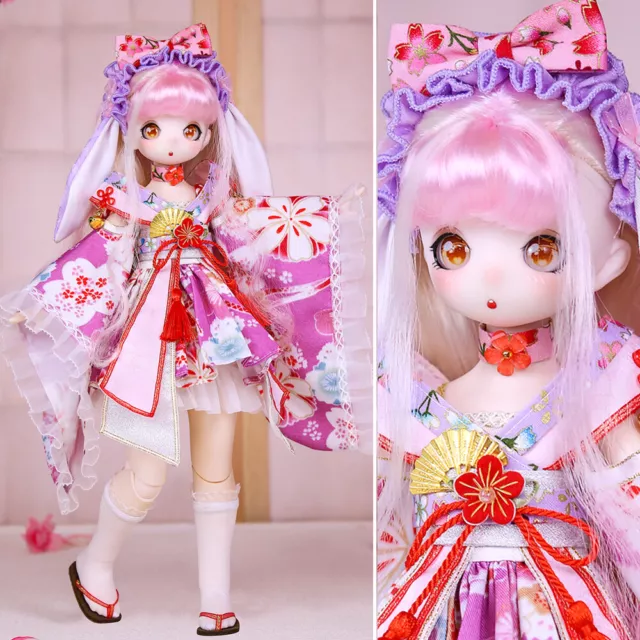 1/4 BJD Doll Moveable Jointed Body Full Set Outfits DIY Toy 16 Inch Girl Doll