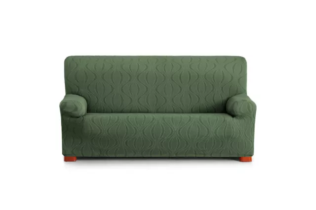 Funda elastica para sofa 1 2 3 4 plazas silla  orejero relax pies juntos  verde