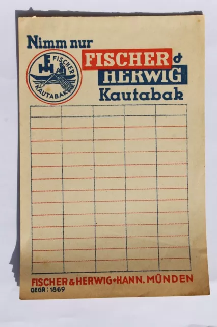3603 Rechnungsblatt Nimm Only Fischer & Herwig Chewing Hann. Münden To 1930