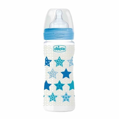 Chicco Blu Bisfenolo A Libera Baby Latte Maderno biberon a collo largo 250ml per 2m+ 1 PZ 