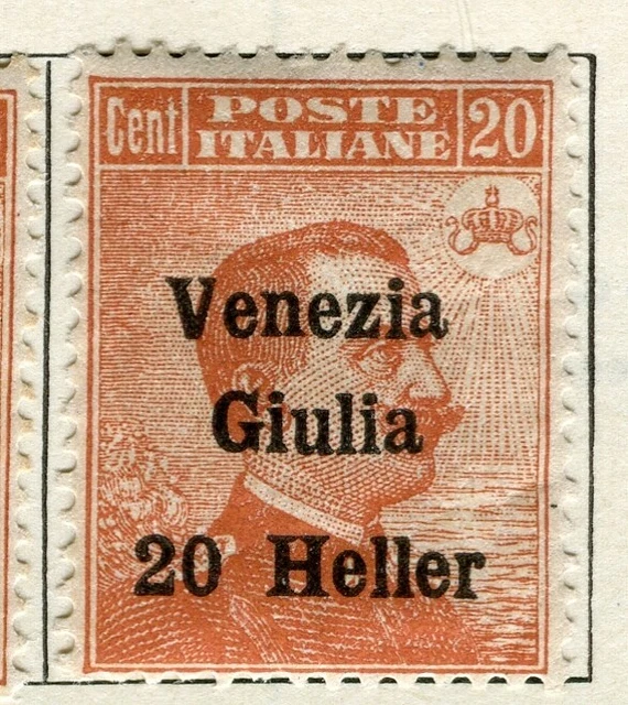 ITALY; 1918 VENEZIA GIULIA Optd. issue fine Mint hinged 20h/20c. value