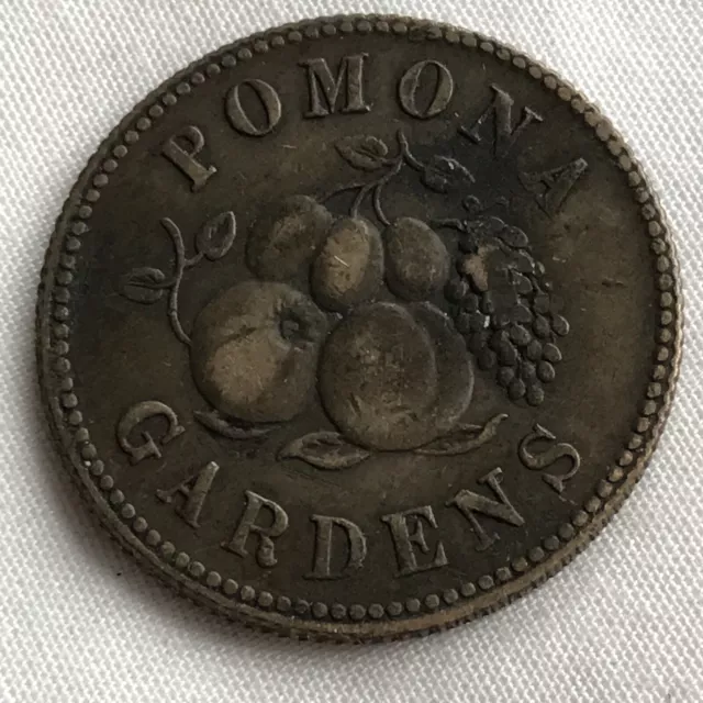 British Token 19th Century MANCHESTER ‘Pomona Gardens’ (HIGH GRADE!)