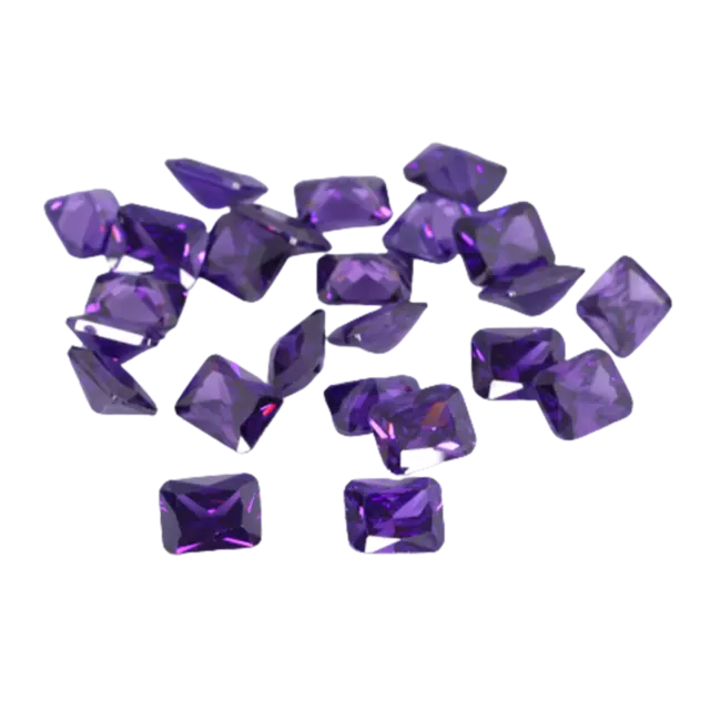 56 CT 24 PC Violet Émeraude Superbe Labo Synthétique Zircon Pierre Lot