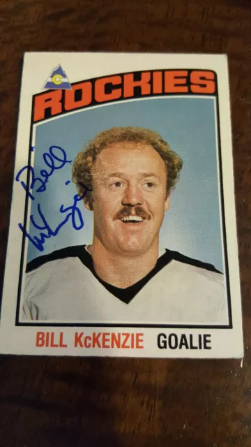 1976-77 Opc Signed Card Bill Mckenzie Rockies Scouts Red Wings England Uk # 267