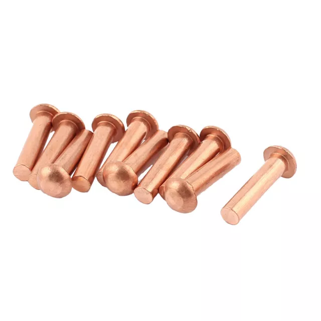 10 PCS 1/4" diamètre 1" long à tête ronde cuivre queue rivets fixation solide