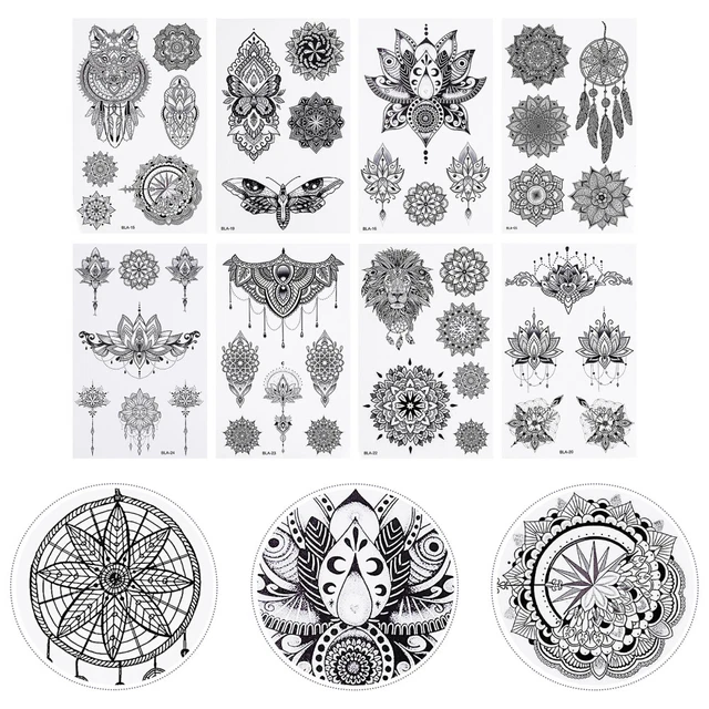 8 Pcs Papier Tattoo-Aufkleber Für Dauerhafte Tätowierungen Körpertattoos