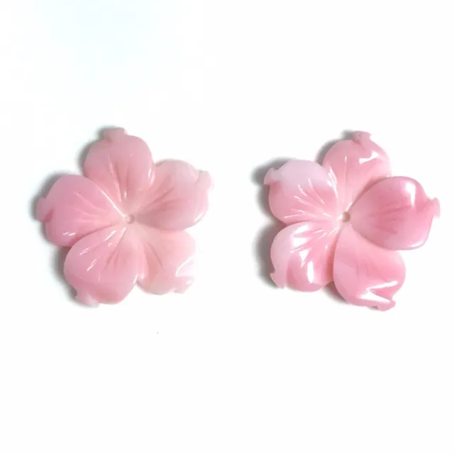 1 PC Natural Pink Conch Shell Carve Flower 20mm - NEW DIY Bead Design Wholesale