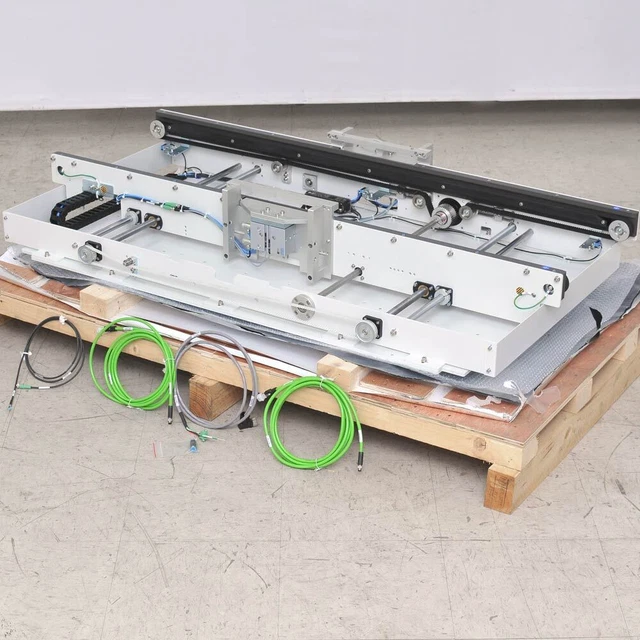 NEW 1.4m Open-Center 1" Edge Belt Conveyor with Servotronix Motor, Adjustable