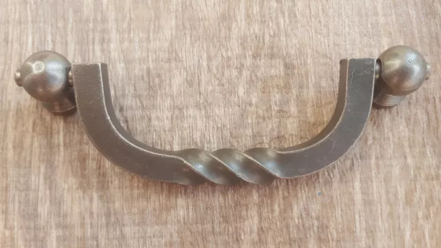 1X Twist Drop Handle Antique Pewter - 96Mm Drawer Cupboard Cabinet Pull Handles
