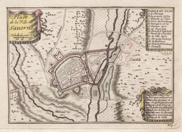 Saverne Original Kupferstich Mortier 1705