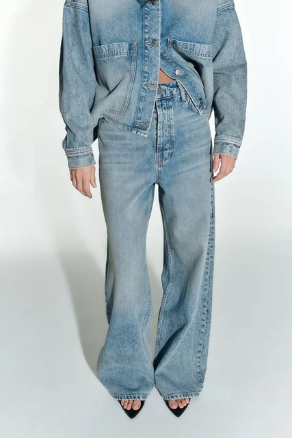 Zara Woman Blue High Waist Wide Leg Jeans Size Uk 10 Eur 38 Bnwt Rrp £45  Trinny £33.99 - Picclick Uk