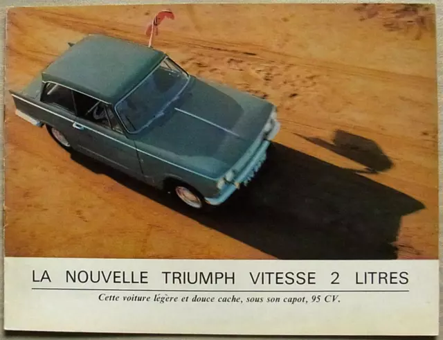 TRIUMPH VITESSE 2 LITRE Car Sales Brochure Oct 1966 FRENCH TEXT #376/1066/FR