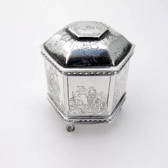 Hexagonal Dutch Marriage Wedding Box Sterling Silver MMA 1985