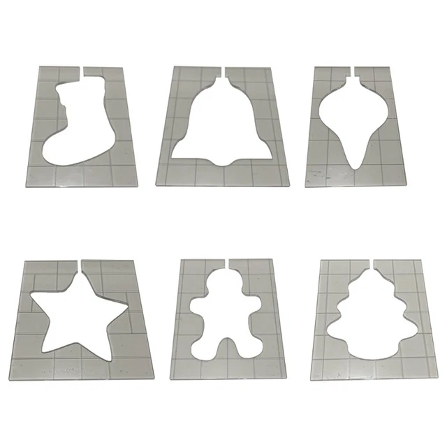 Christmas Acrylic Template Cute Sock Bell Star Mold Quilting Ruler Stencil