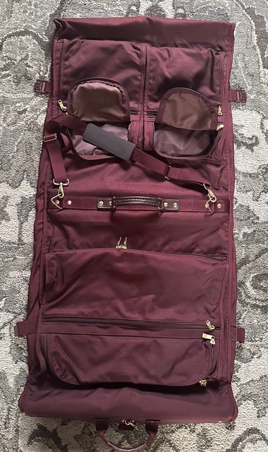 TUMI 'Alpha' Nylon Classic Bi Fold Garment Bag Burgundy Extra Large Shoulderhook 3