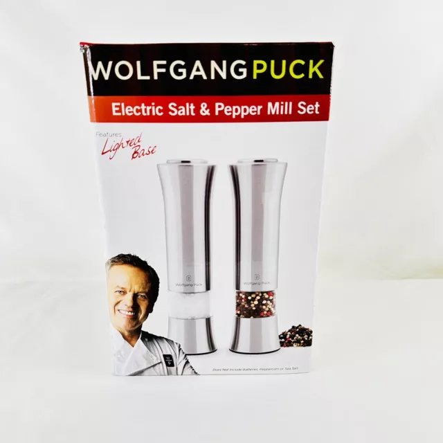 WolfGang Puck Electric Dual Salt and Pepper &Gravity Spice Mill