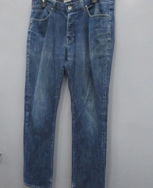 Vintage Krew Men's Jeans Pants Size 34X30 Blue Straight Leg Button Fly Jeans