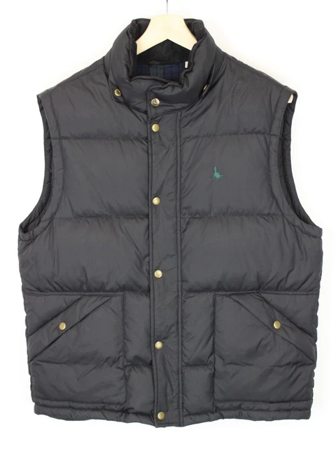 Jack Wills Gilet Da Uomo XL Cerniera Intera Imbottito Trapuntato Nero