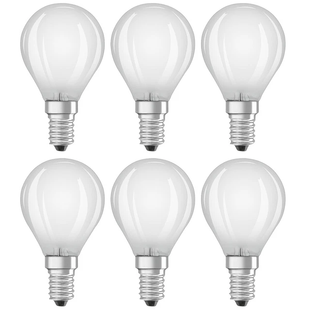 6 x Bellalux LED Filament Tropfen 4W = 40W E14 matt 470lm Kugeln warmweiß 2700K