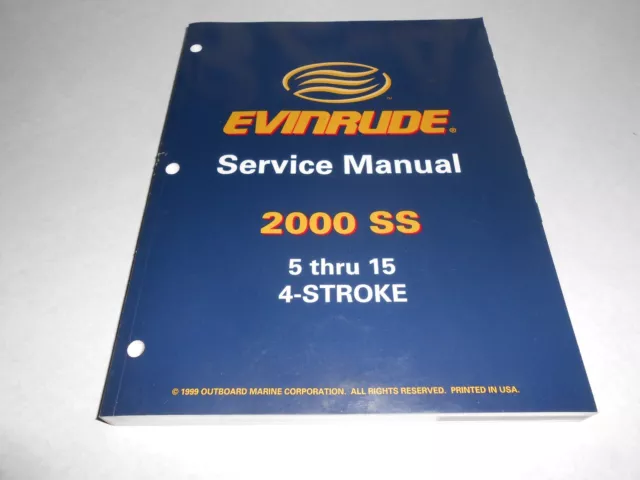 2000 Johnson Evinrude 5 Hp Thru 15 Hp 4-Stroke Outboard Repair Service Manual