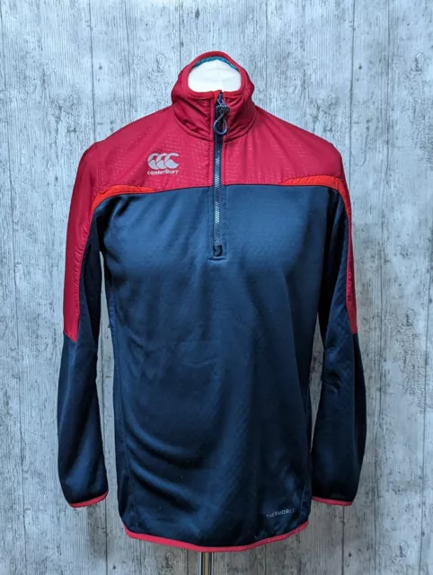 Canterbury Men's Black/Red 1/4 zip softshell jacket, Thermoreg, fleece lined Med