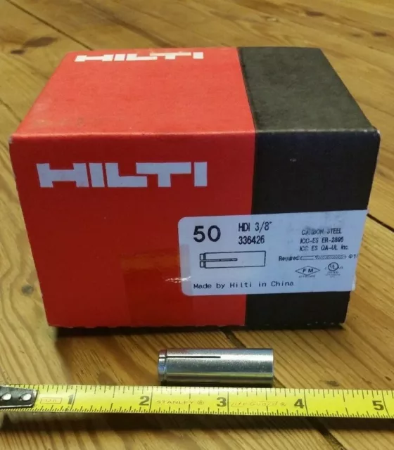 Hilti 336426 HDI 3/8" New Box of 50 Drop-In Threaded Concrete Anchors