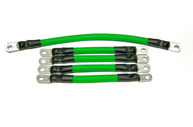 BIG 2/0 HD Golf Cart Battery Cable 5 pc Set GREEN  E-Z-GO 94/UP TXT 36V  U.S.A