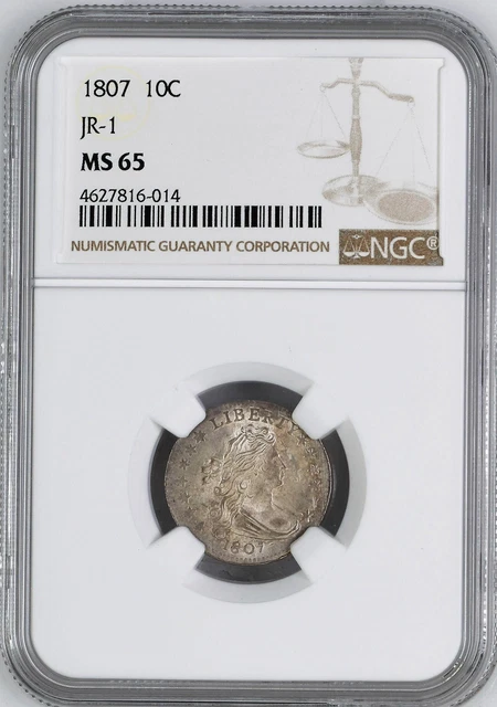1807 Draped Bust 10C Ngc Ms 65