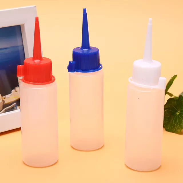 60ml Plastic Clear Squeeze Bottle With Tip Cap For Crafts Art Glue Refillabd ❤OF