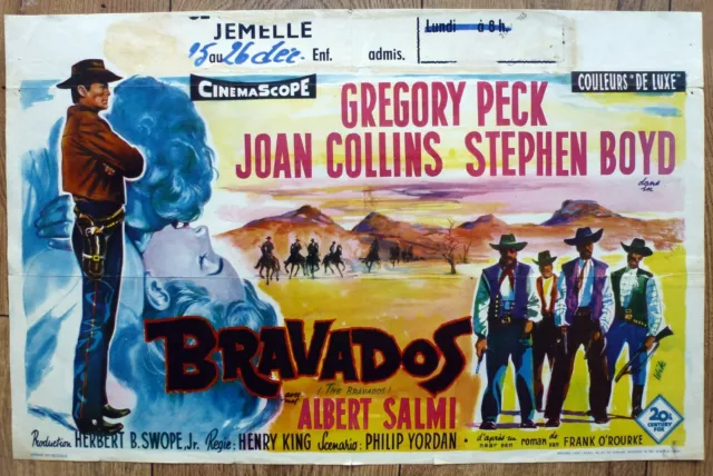belgian poster western BRAVADOS, GREGORY PECK, JOAN COLLINS, STEPHEN BOYD