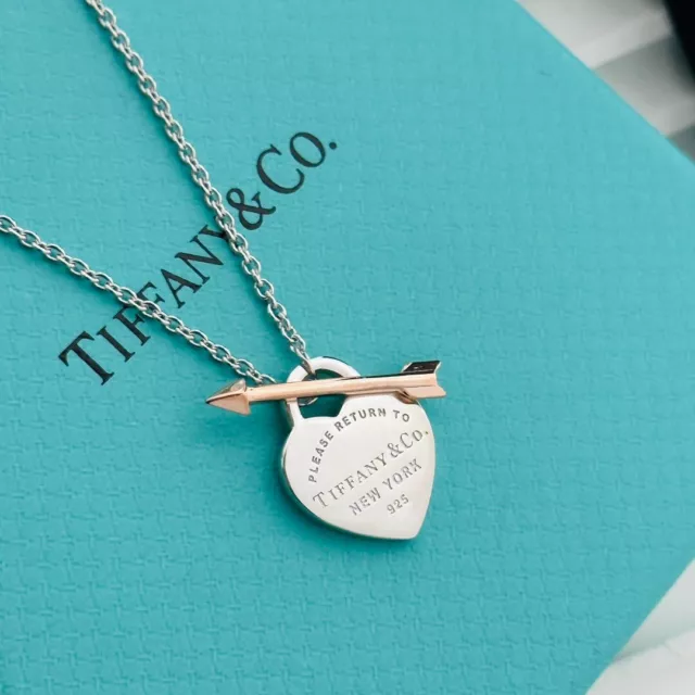 Tiffany& Co. (Cupid's Arrow) Heart Pendant Sterling Silver 925 Necklace