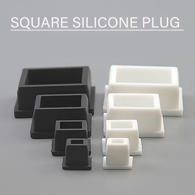SQUARE SILICONE RUBBER Seal Hole Plugs Blanking End Caps Tube Pipe 9