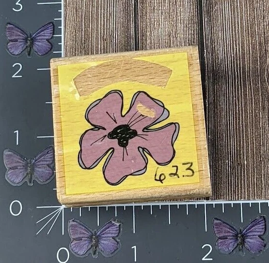 Studio G Kolette Hall Flower Plant Rubber Stamp 2007 Wood #BI150