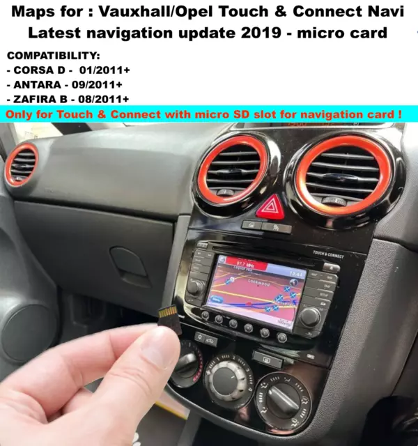 VAUXHALL OPEL SAT NAV MICRO SD CARD 2019 TOUCH & CONNECT  Corsa, Antara, Zafira