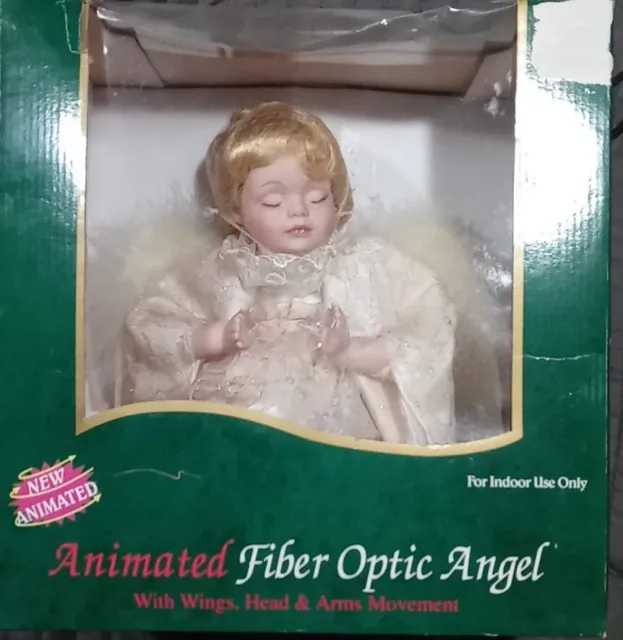 Animated Fiber Optic Angel LED Multicolor Wings Arms Move Christmas Display New