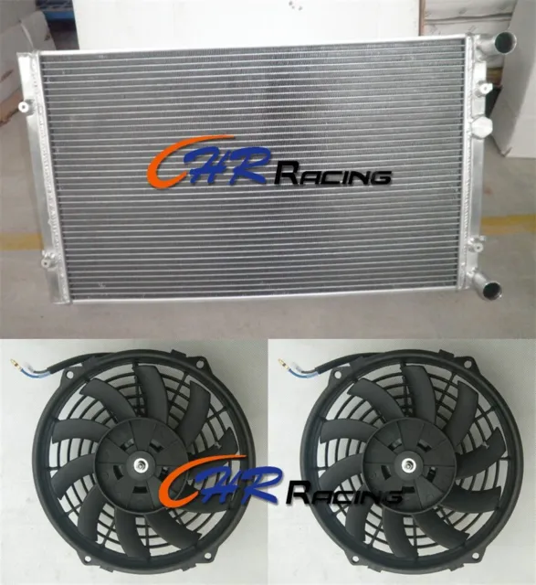 ALLOY RADIATOR&FANS For VW GOLF GTI/BORA MK4 IV,AUDI A3/TT,SEAT LEON/TOLEDO,1.8T