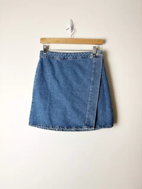 ASOS Denim • Women’s Wrap Skirt Snap Button Closure Mini Size 6